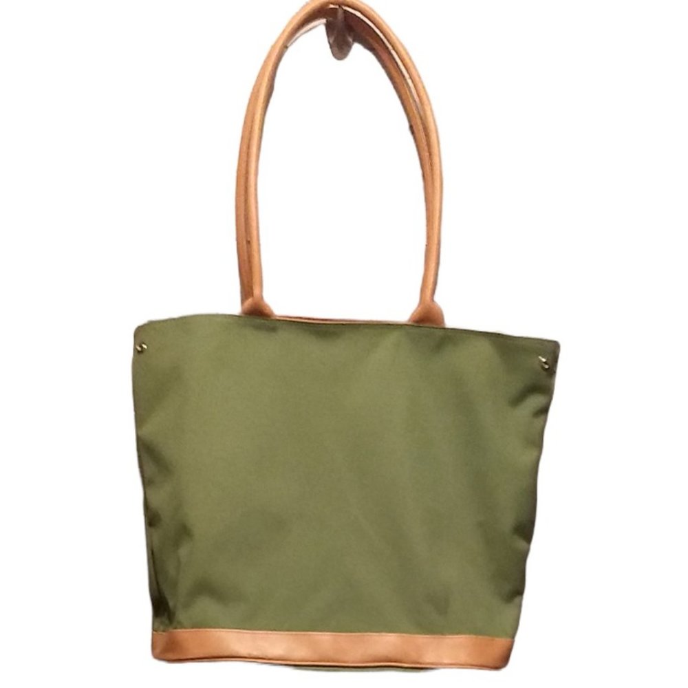 Green Canvas Nylon Tote